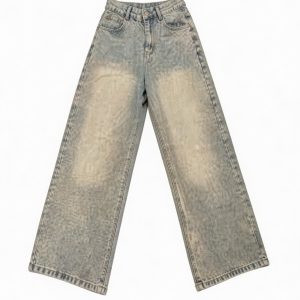 Quần jeans suông ống đứng lưng cao
